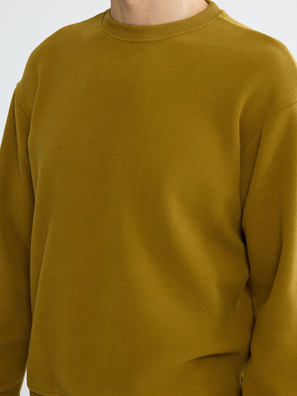 Yeşil Bisiklet Yaka Erkek Sweatshirt-2