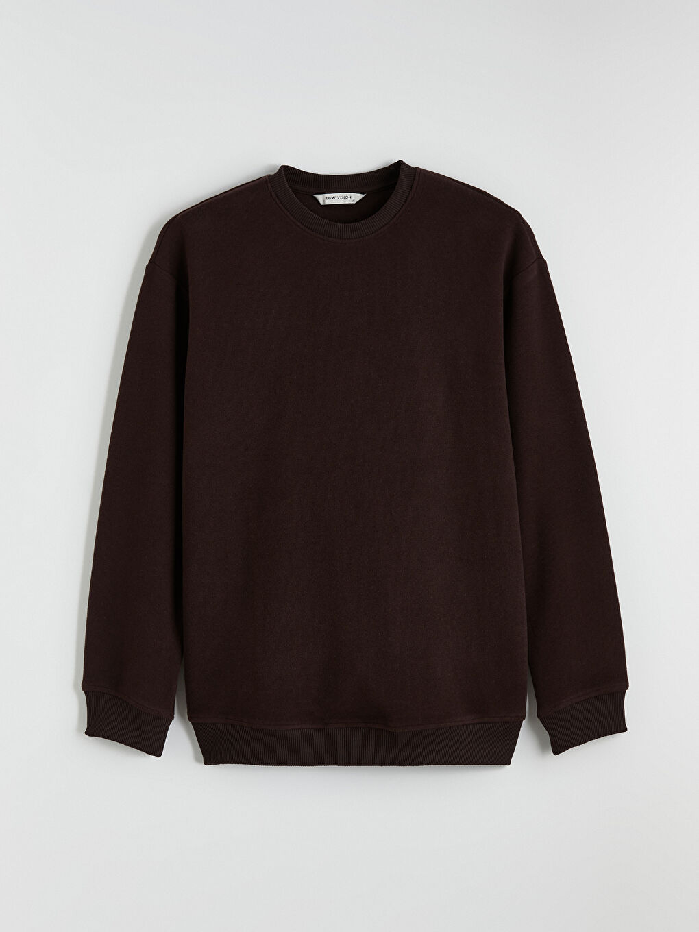 Kahverengi Bisiklet Yaka Erkek Sweatshirt