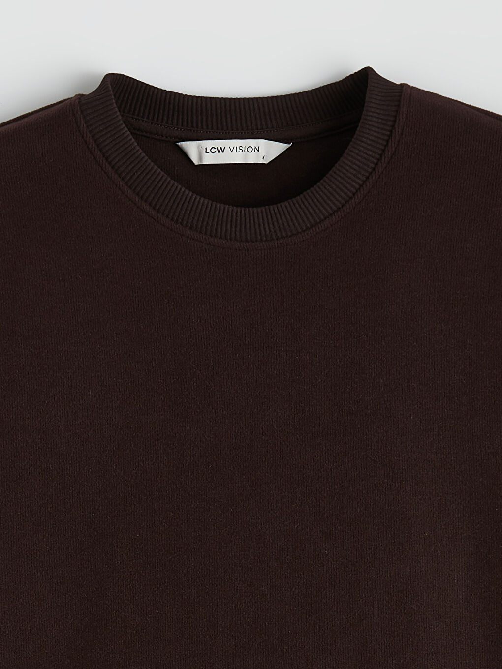 Kahverengi Bisiklet Yaka Erkek Sweatshirt-1