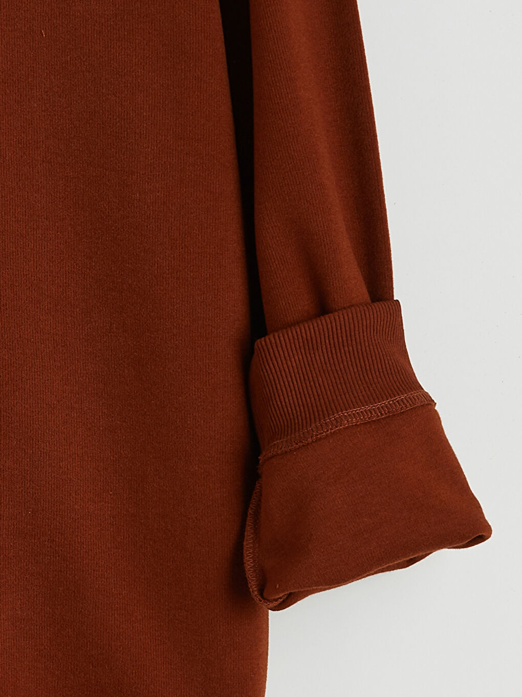 Kahverengi Bisiklet Yaka Erkek Sweatshirt-1