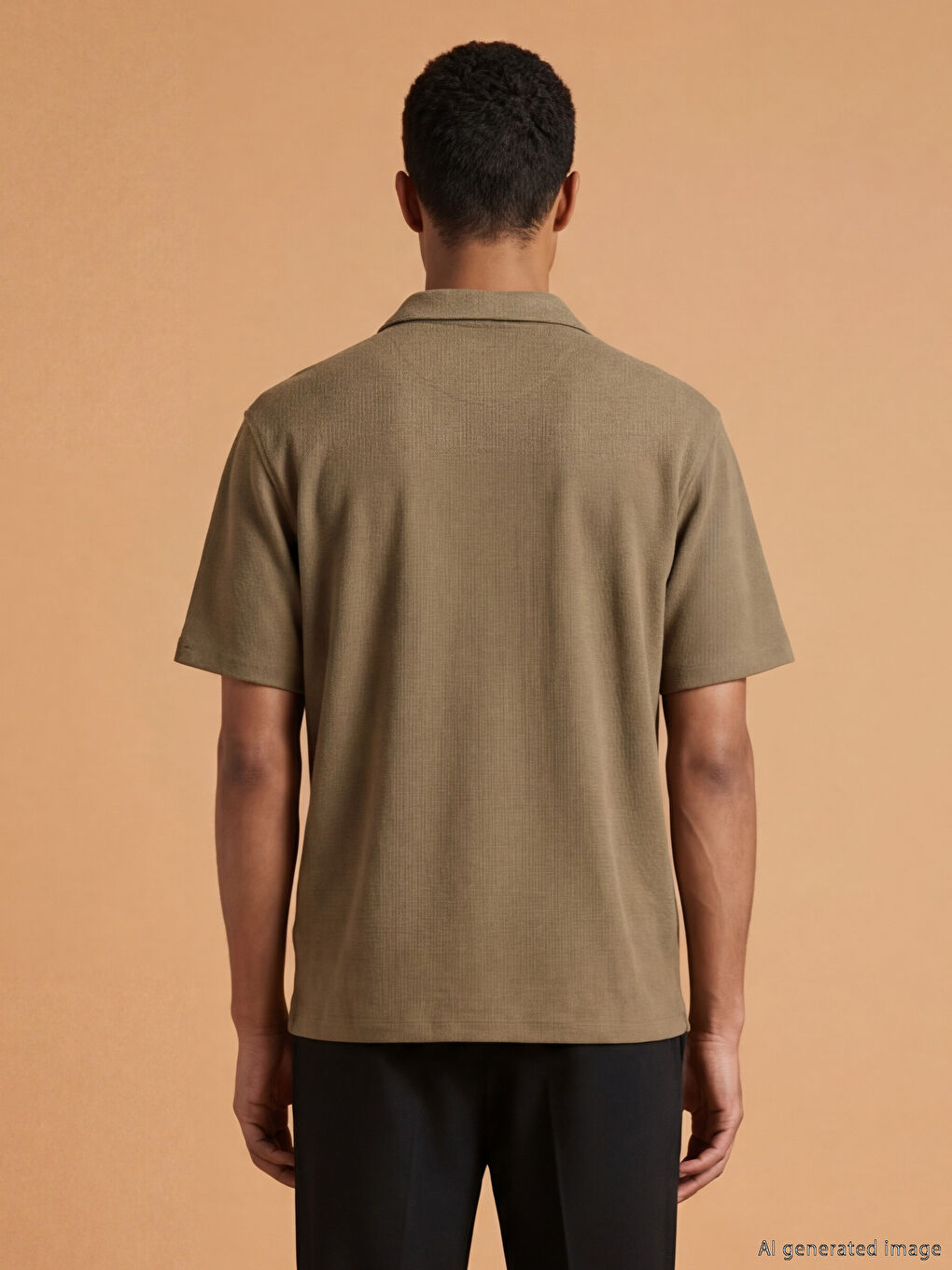 Haki Regular Fit Kısa Kollu Resort Yaka Erkek Gömlek-3