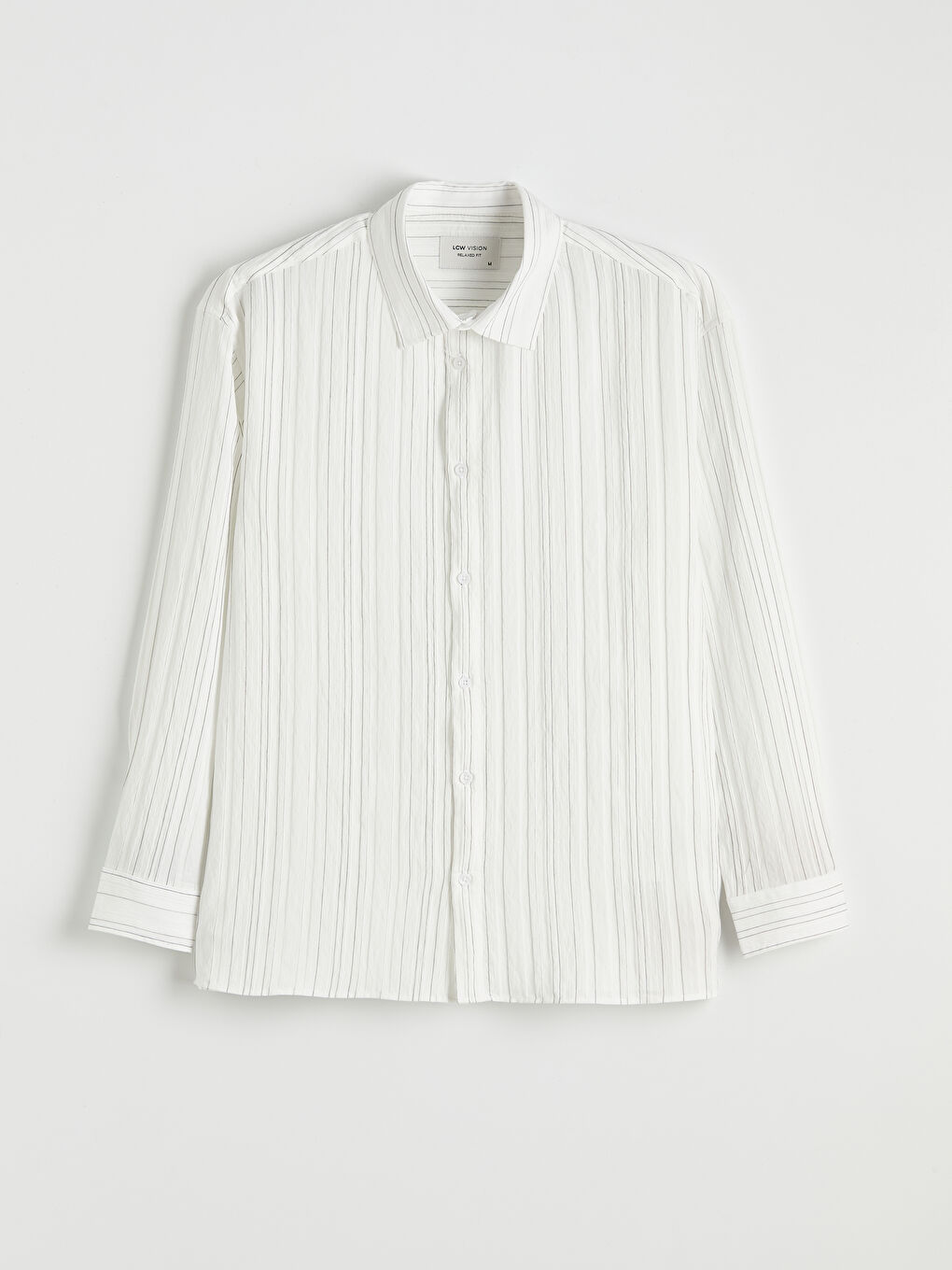 Beyaz Regular Fit Çizgili Poplin Erkek Gömlek