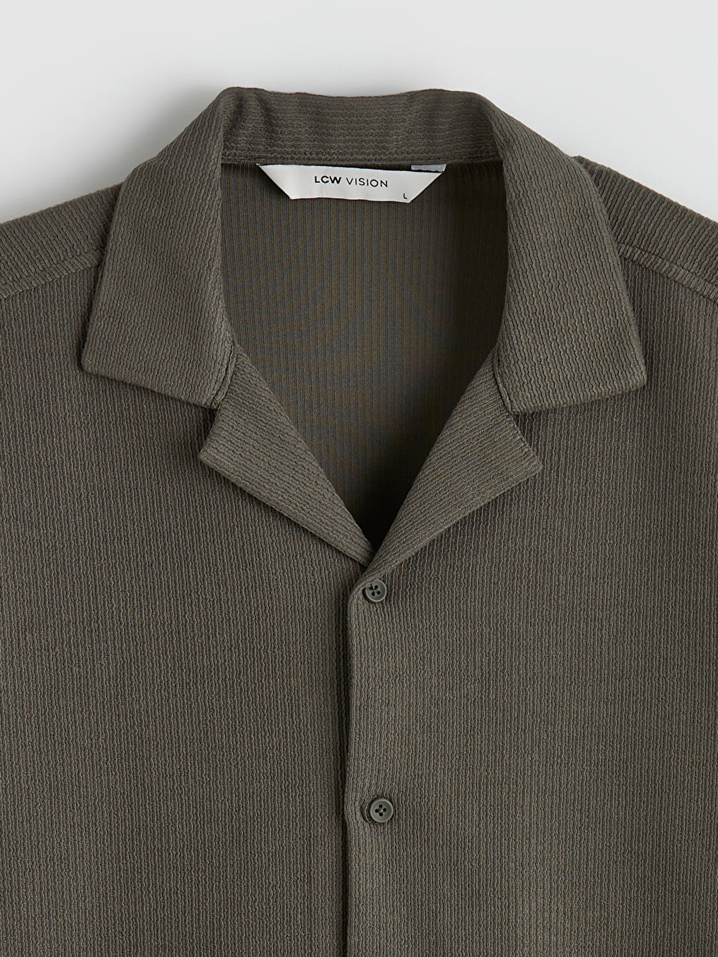 Haki Regular Fit Resort Yaka Erkek Gömlek-1