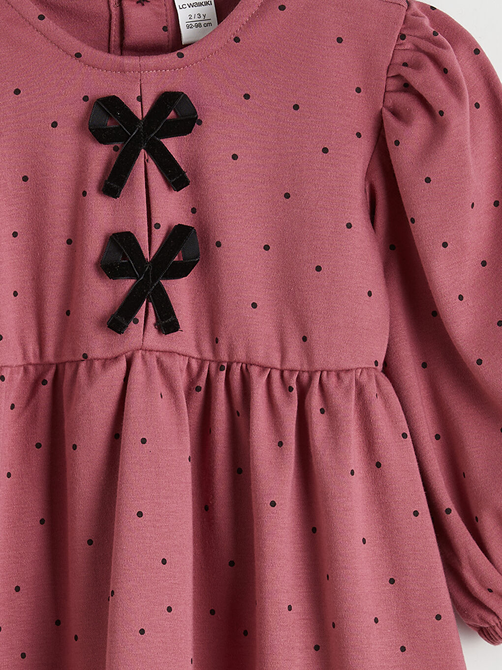 Robe Évasée à Pois avec Nœud pour Filles-2