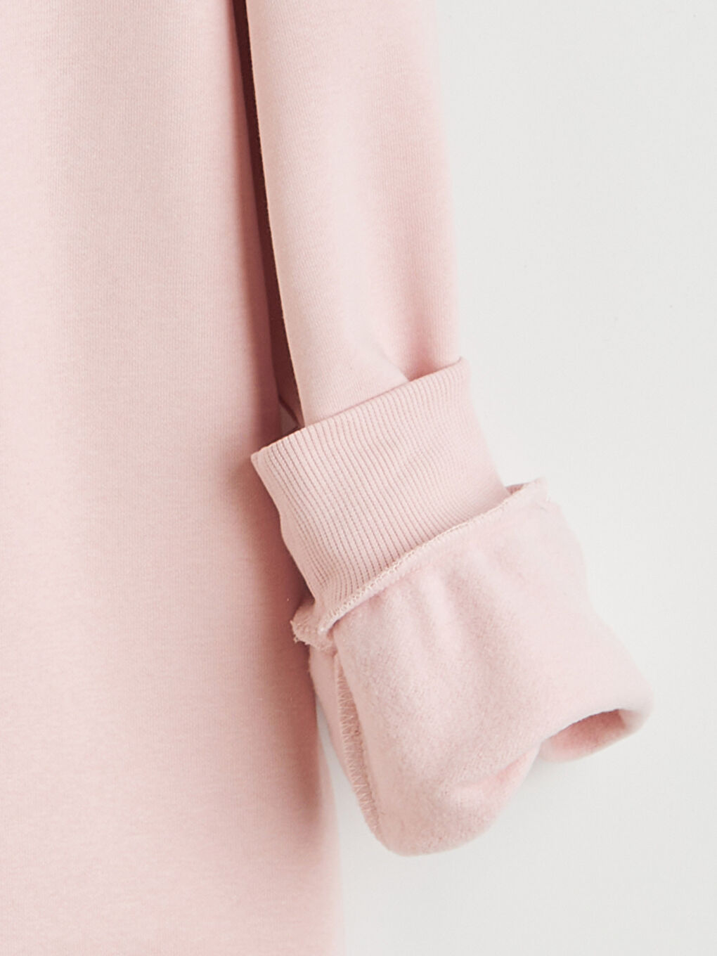 Pembe Hello Kitty Nakışlı Oversize Kadın Kalın Sweatshirt-5