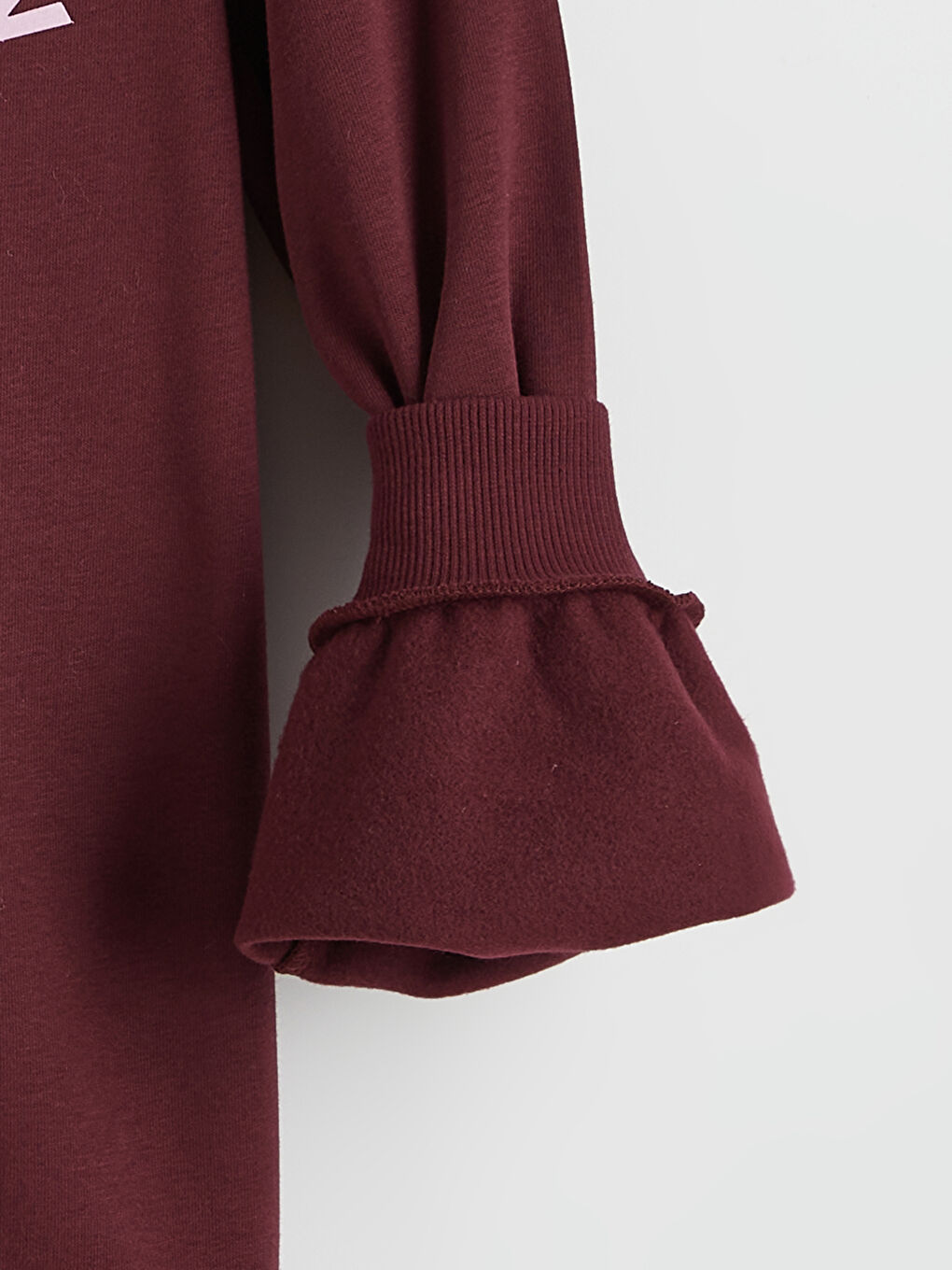 Bordo Hello Kitty Baskılı Kadın Kalın Sweatshirt	-5