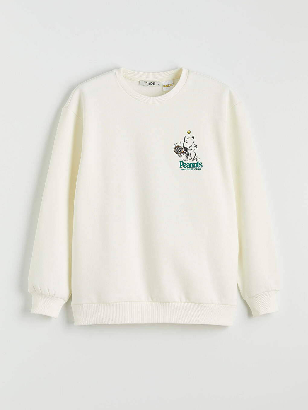 Bej Snoopy Baskılı Oversize Kadın Kalın Sweatshirt-4