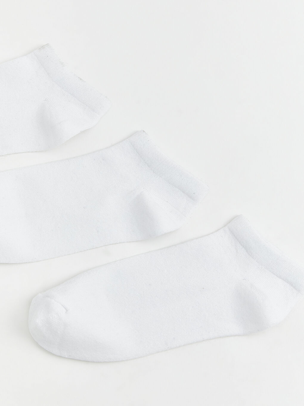 Beyaz Erkek Patik Çorap 3'lü-1