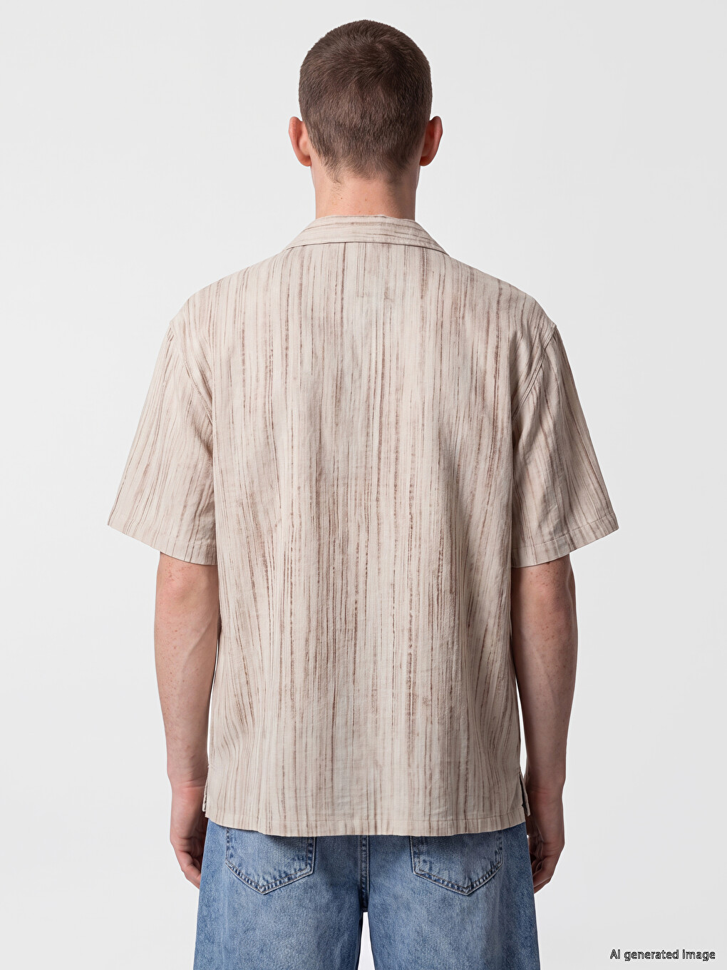Relaxed Fit Patterned Krinkle Men's Textured Shirt-3