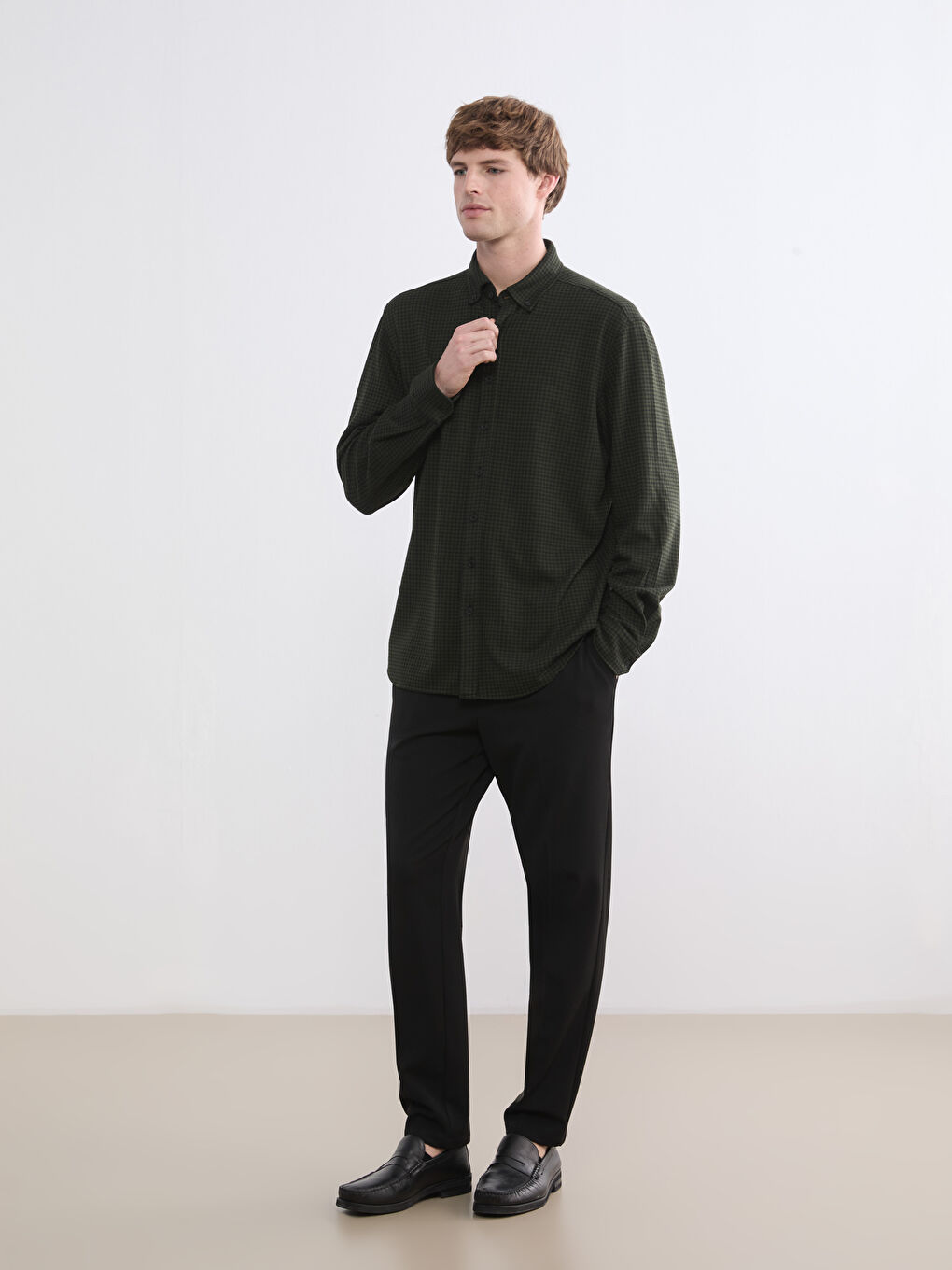 قميص كاكي رجل-1