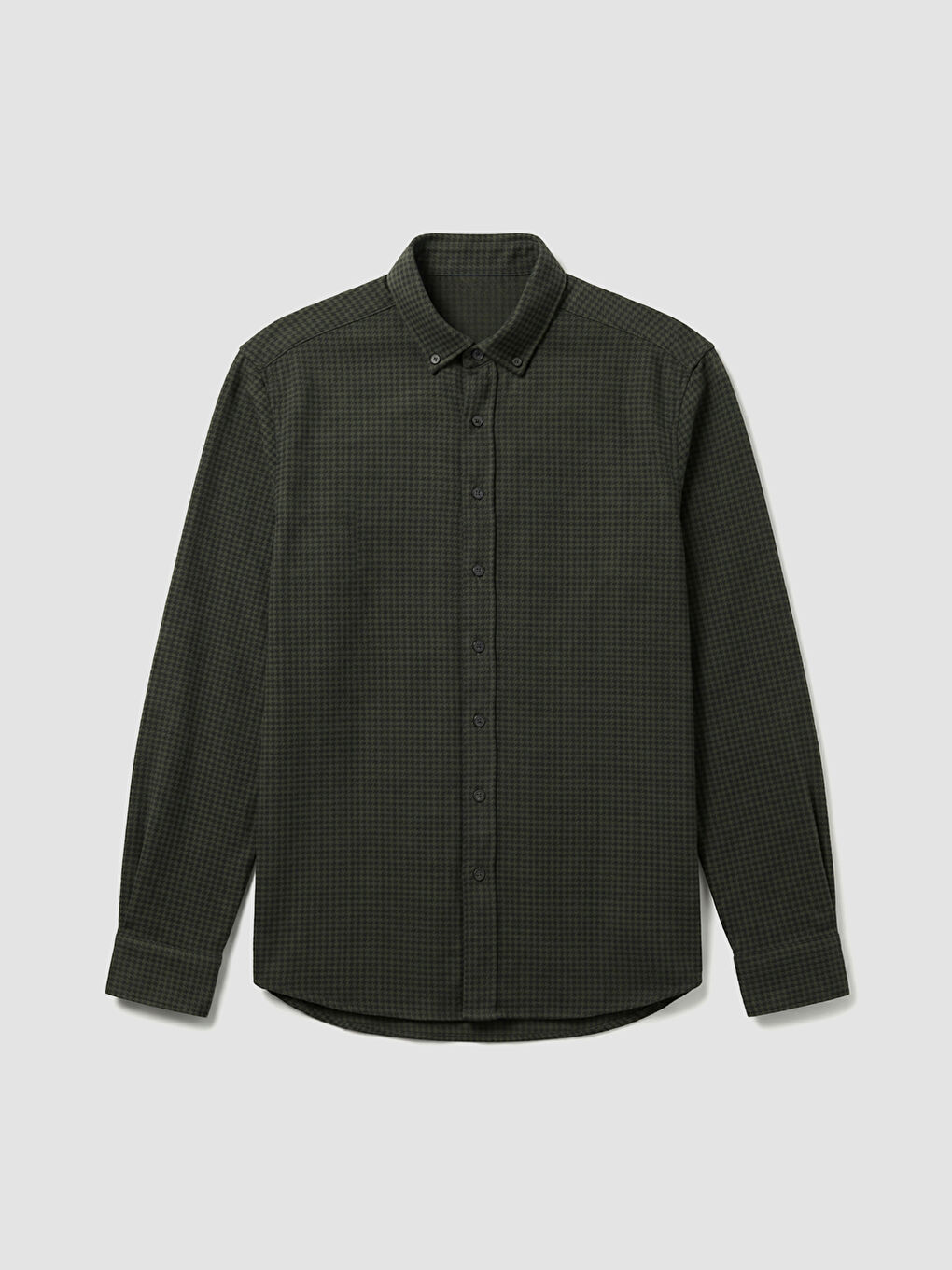 Haki Regular Fit Armürlü Erkek Gömlek