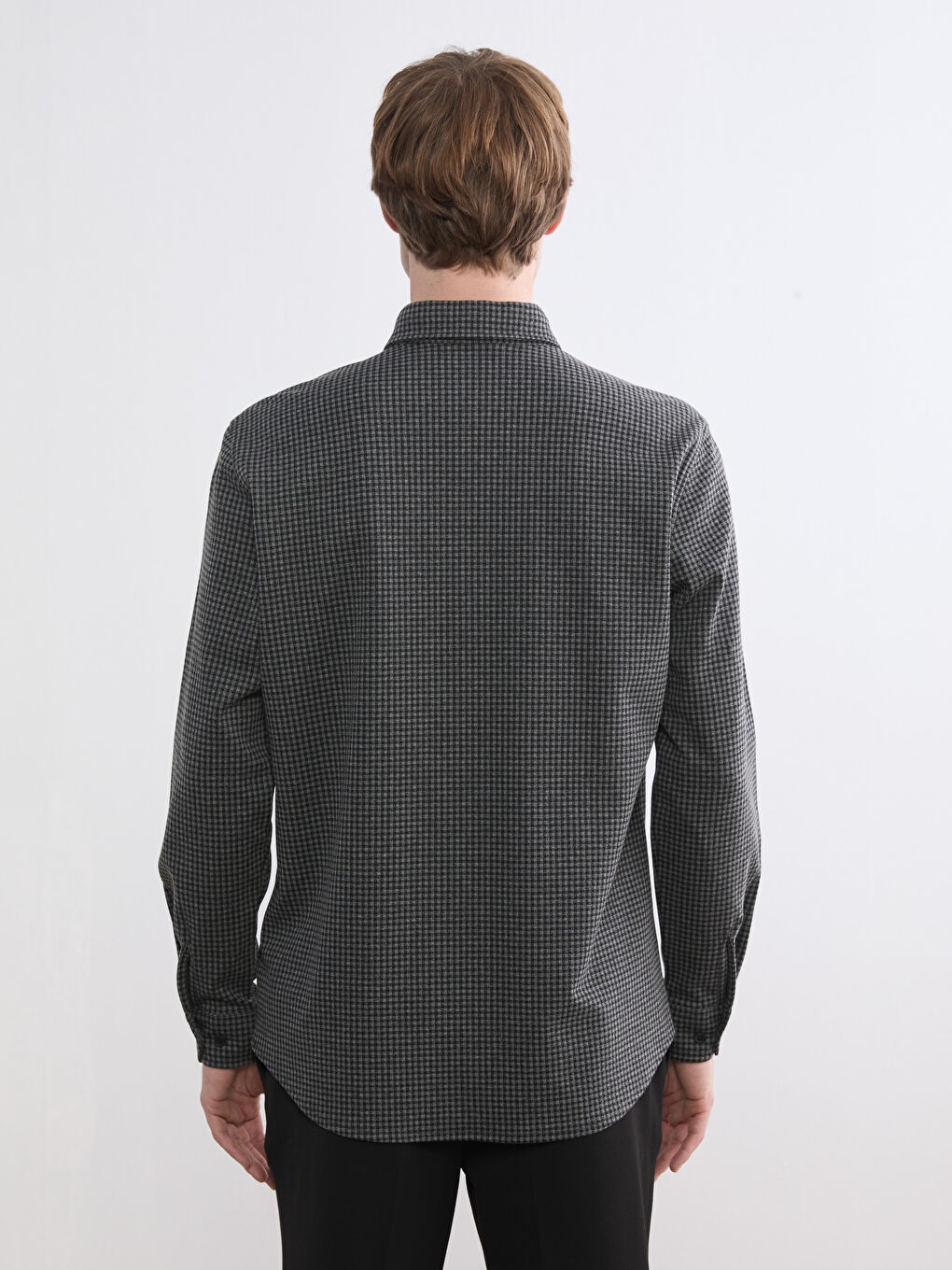 قميص انثراسايت / رمادي داكن رجل-3