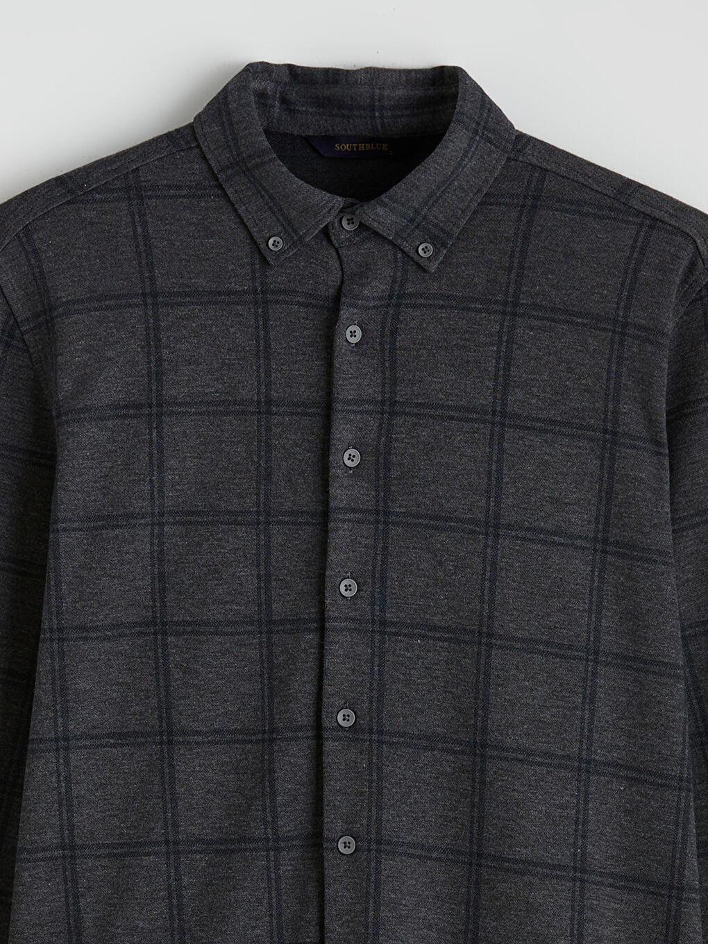 Gri Regular Fit Ekose Erkek Gömlek-1