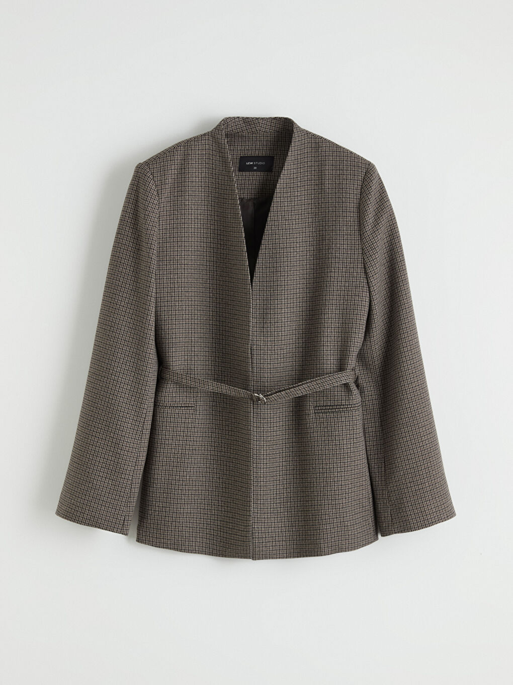 بلیزەری چوارخانەی پشتێندار بۆ ژنان-5