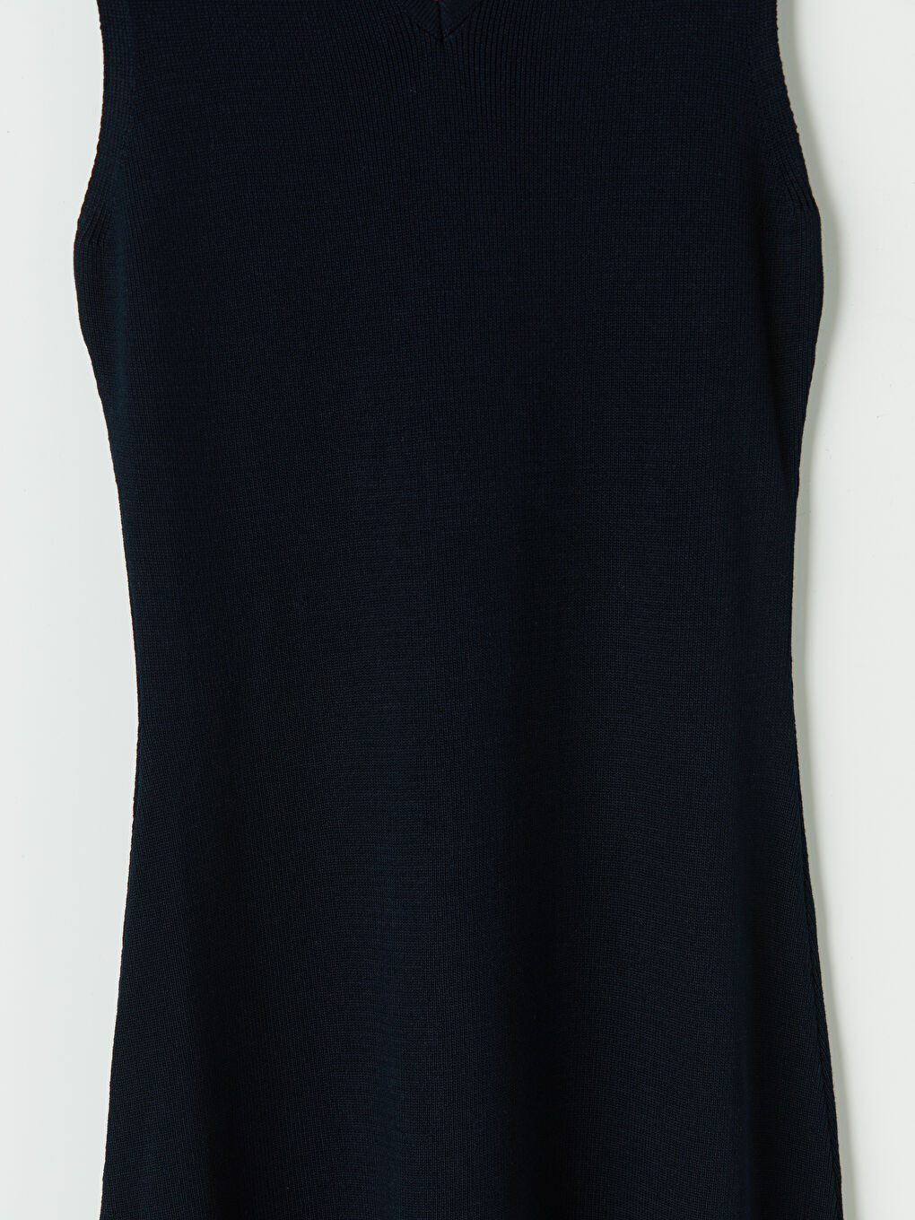 Lacivert Polo Yaka Bodycon Triko Elbise-2