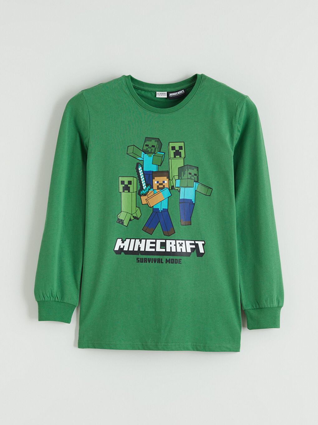 Yeşil Minecraft Baskılı Erkek Çocuk Pijama Takımı