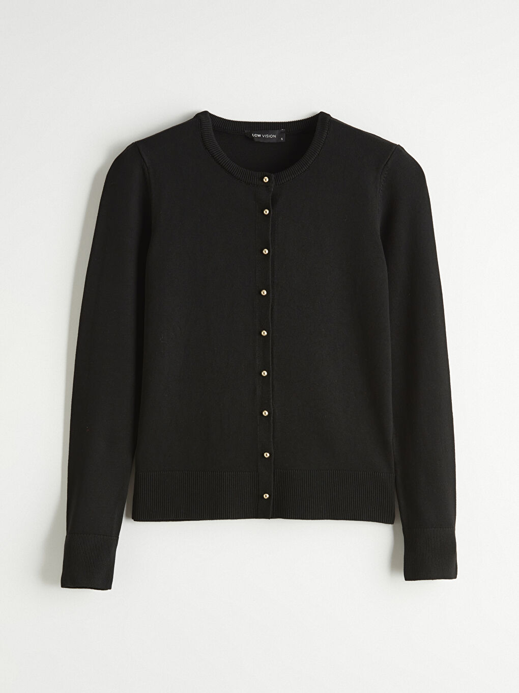 Siyah Bisiklet Yaka Kadın Triko Hırka