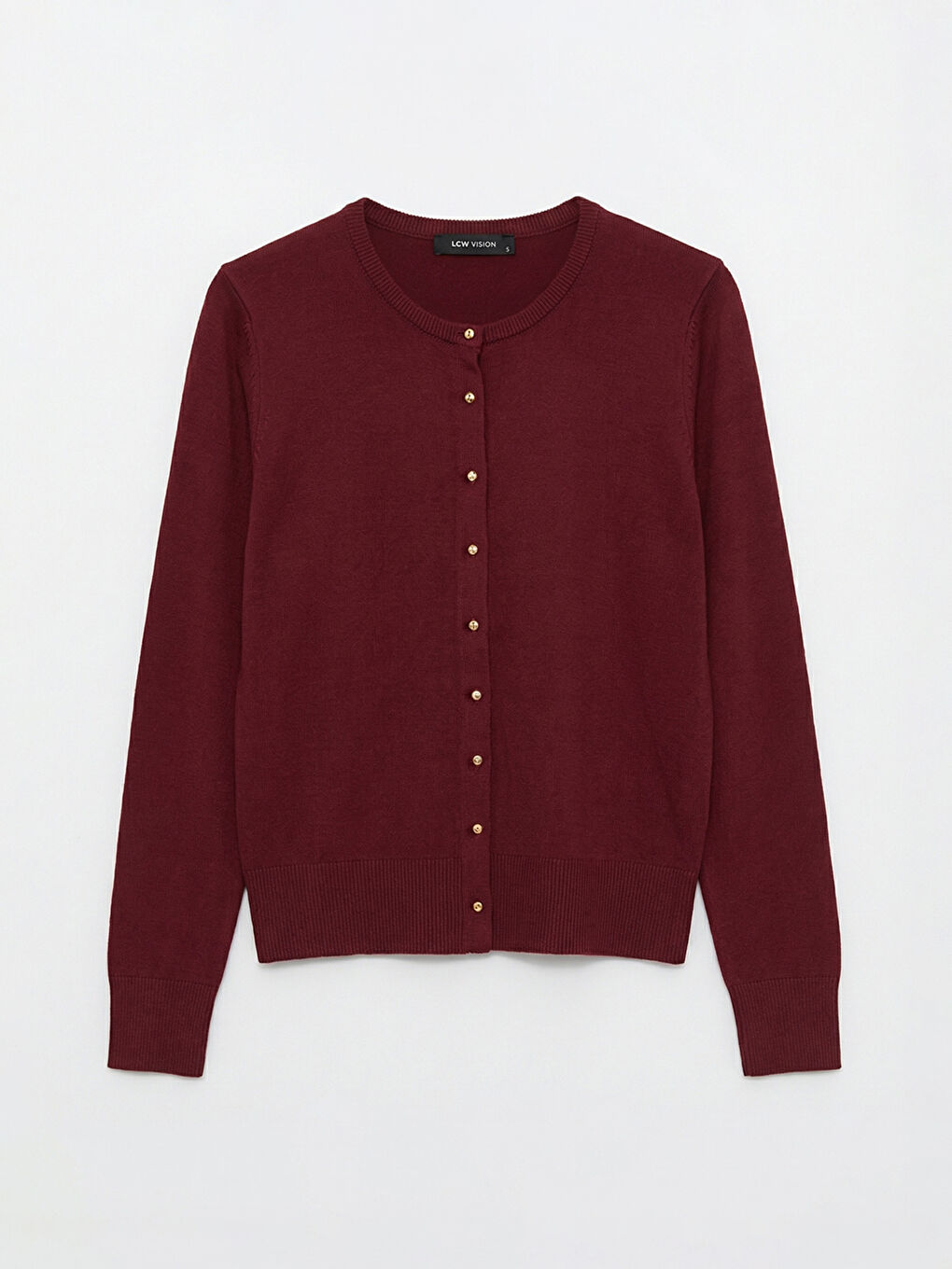 Bordo Bisiklet Yaka Kadın Triko Hırka