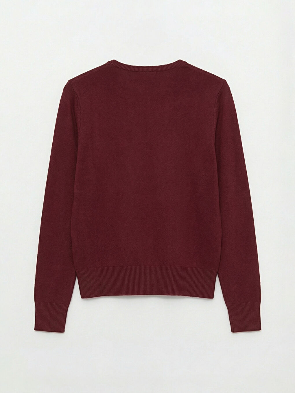 Bordo Bisiklet Yaka Kadın Triko Hırka-1