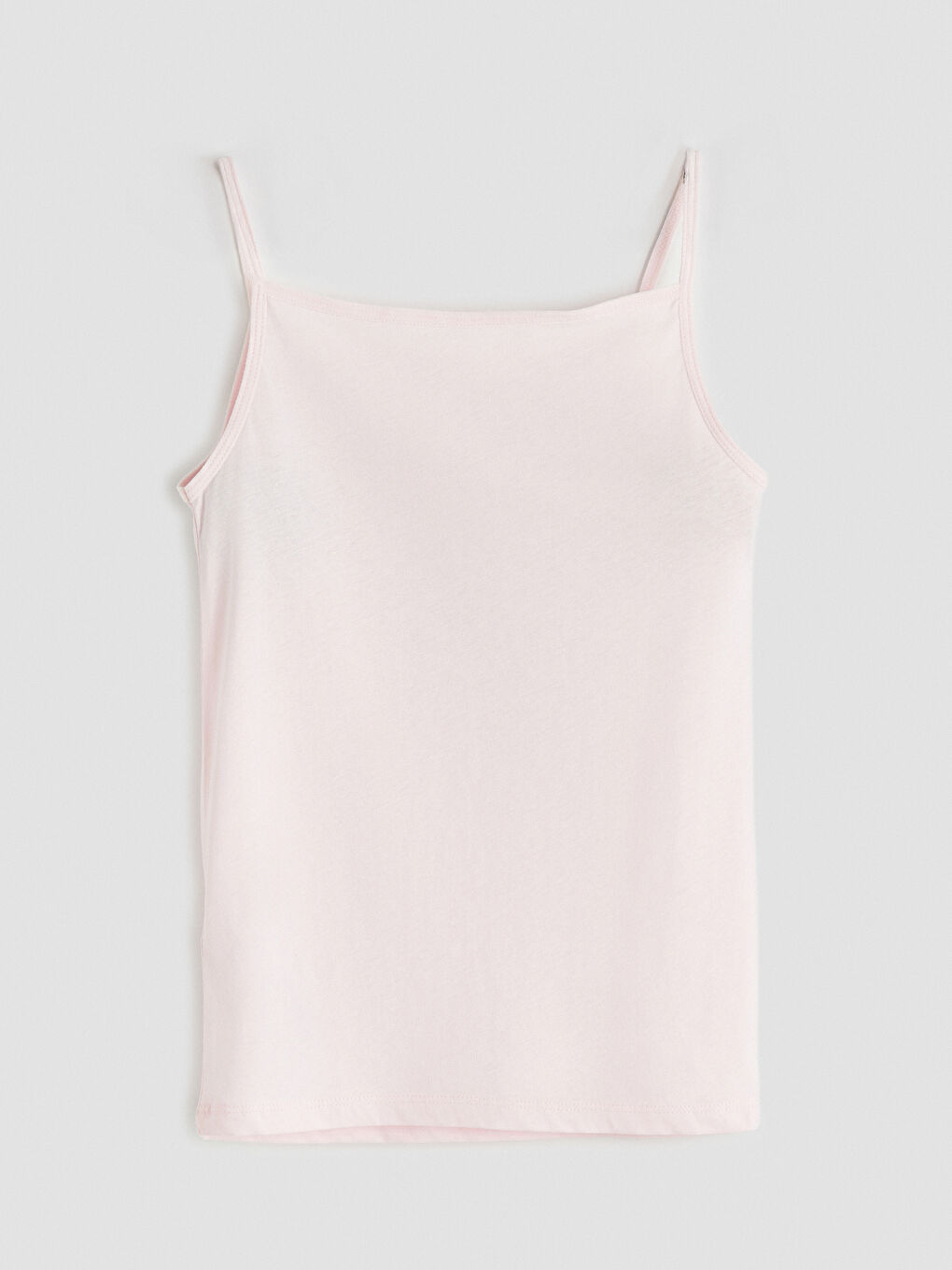 Pembe Kare Yaka İp Askılı Kız Çocuk Atlet-1