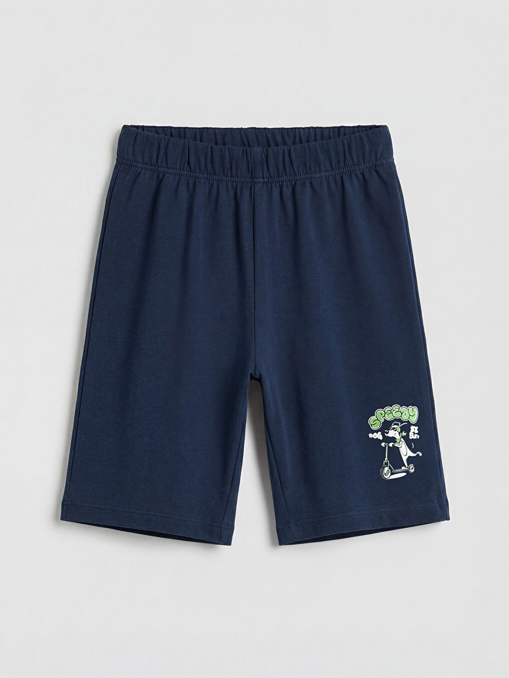 Lacivert Baskılı Erkek Çocuk 2'li Pijama Şort-1