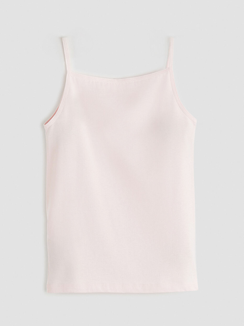 Pembe Kare Yaka İp Askılı Kız Çocuk Atlet-1