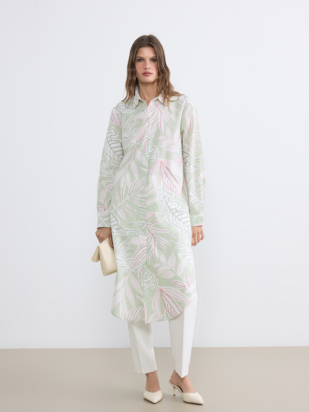 Patterned Women's Shirt Tunic-1