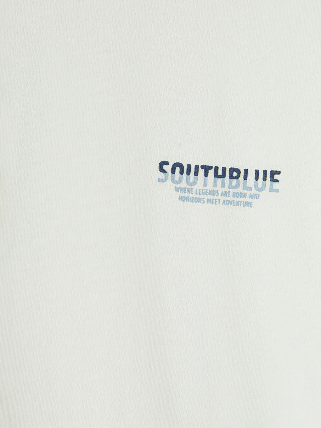 Ekru Bisiklet Yaka Baskılı Erkek Tişört-2