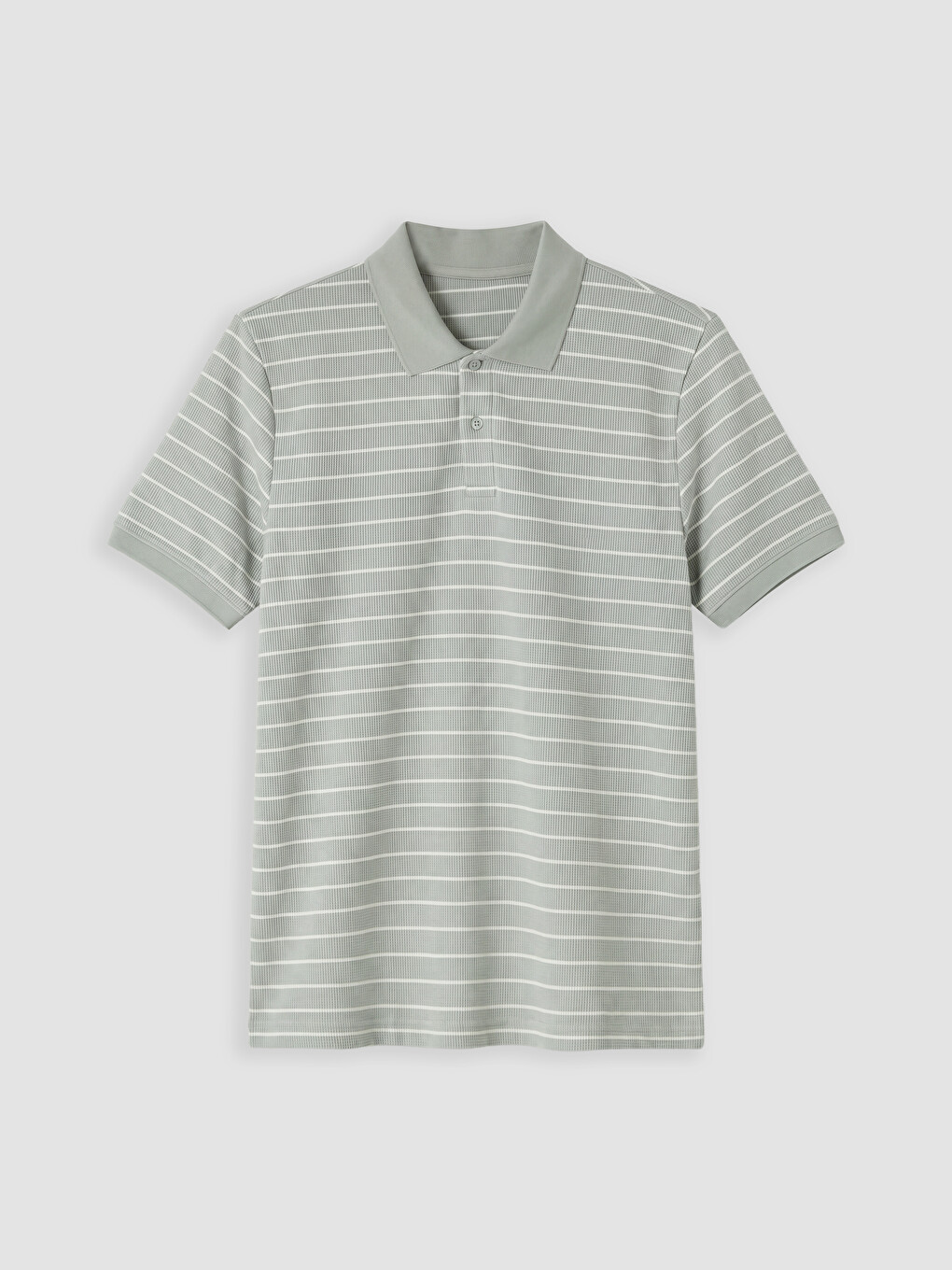 Tricou Polo Vărgat Texturat Pentru Bărbați-4