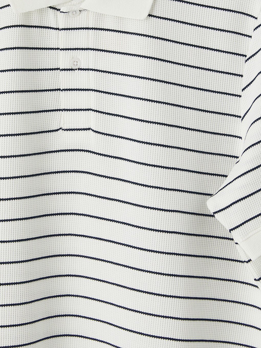 Tricou Polo Vărgat Texturat Pentru Bărbați-6