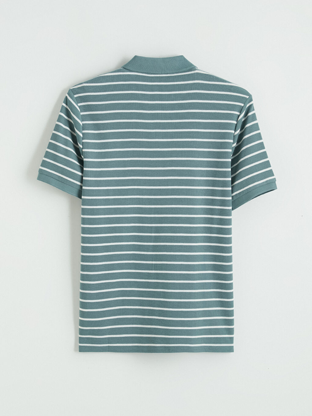 Mavi Polo Yaka  Çizgili Erkek Tişört-6