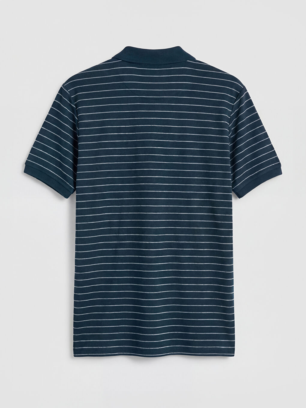 Lacivert Polo Yaka  Çizgili Erkek Tişört-1
