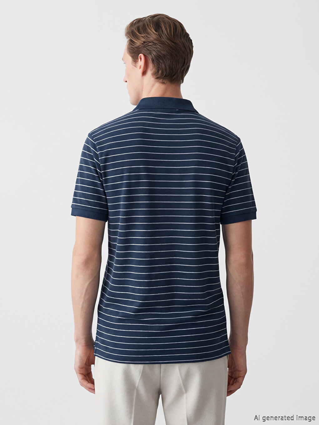 Polo Collar Striped Men's T-Shirt-3