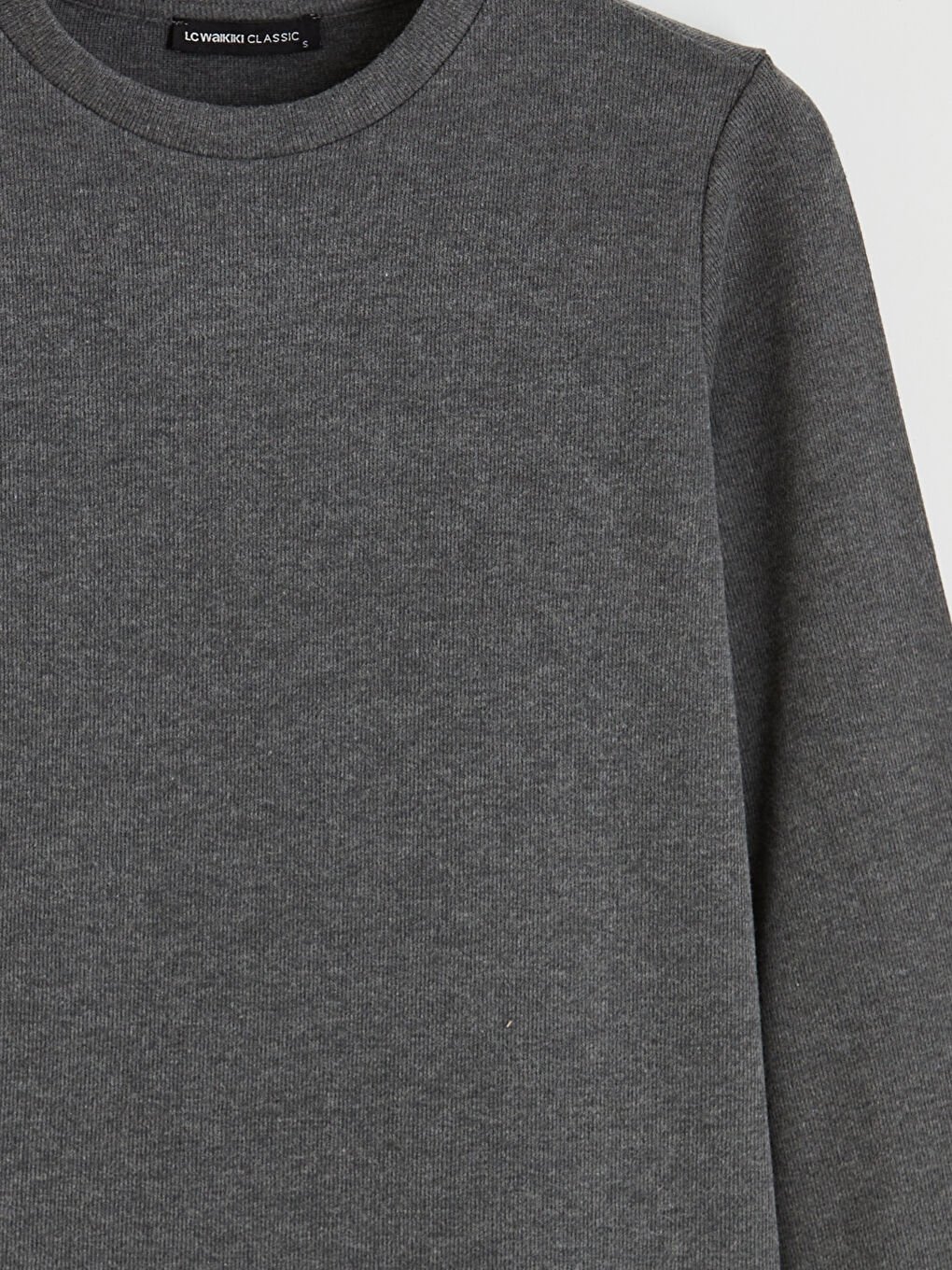 Antrasit Bisiklet Yaka Kadın Tişört-1