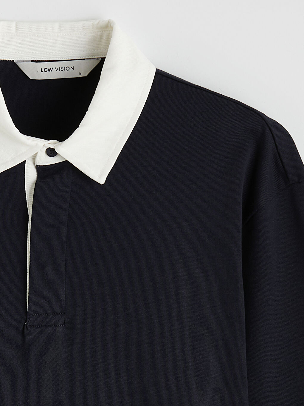 Lacivert Polo Yaka Erkek Sweatshirt-1