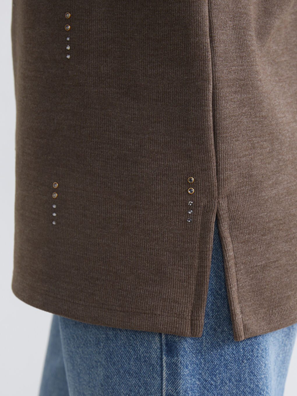 Soft Touch Embellished Women's Sweatshirt Tunic-2