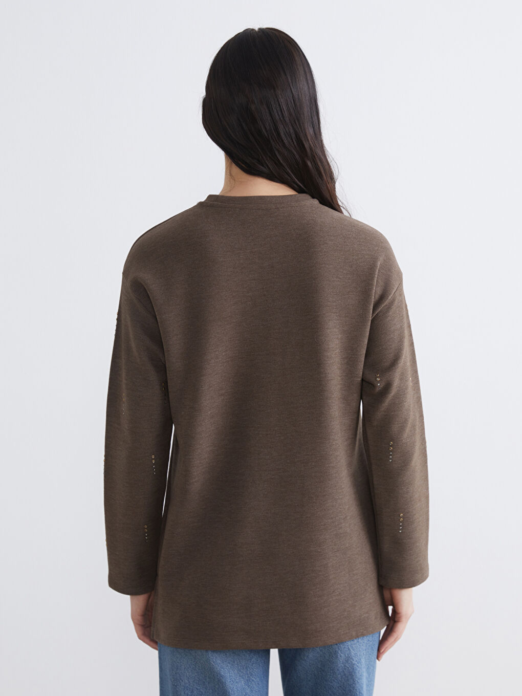 Soft Touch Embellished Women's Sweatshirt Tunic-3