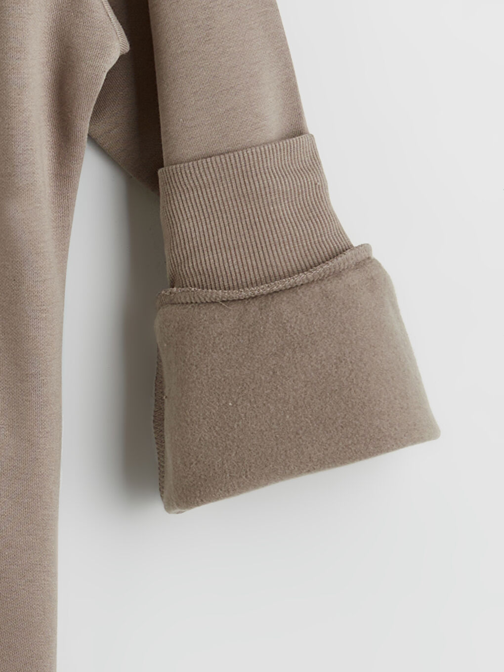 Kahverengi Bisiklet Yaka Baskılı Kadın Kalın Sweatshirt-2