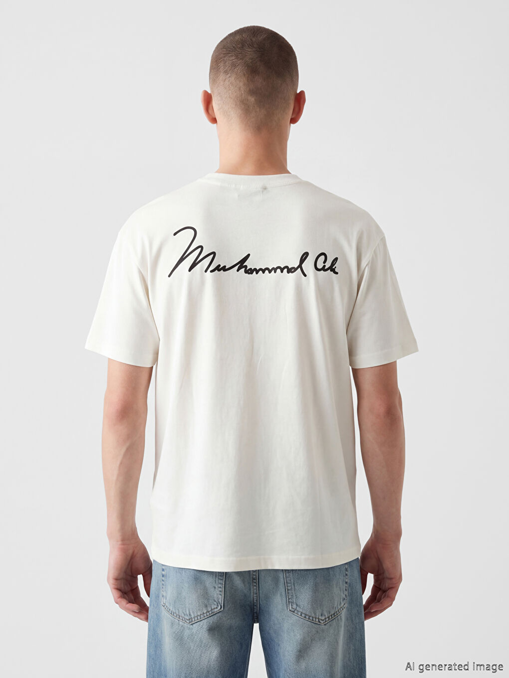 Crew Neck Muhammed Ali Printed Men's T-Shirt-3
