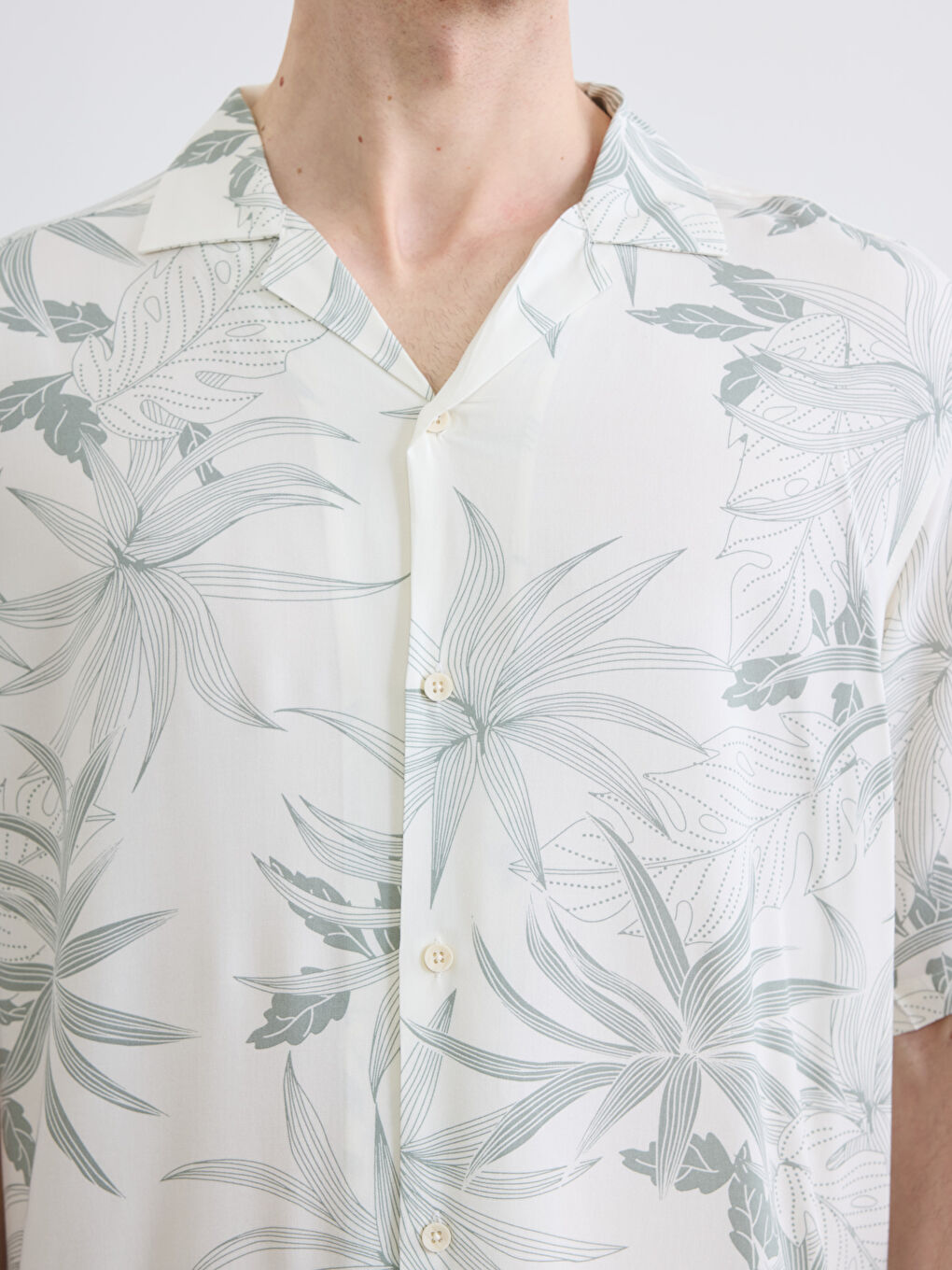 Κανονική εφαρμογή Πουκάμισο Λαιμός Θέρετρου Με σχέδια Ανδρικό-2