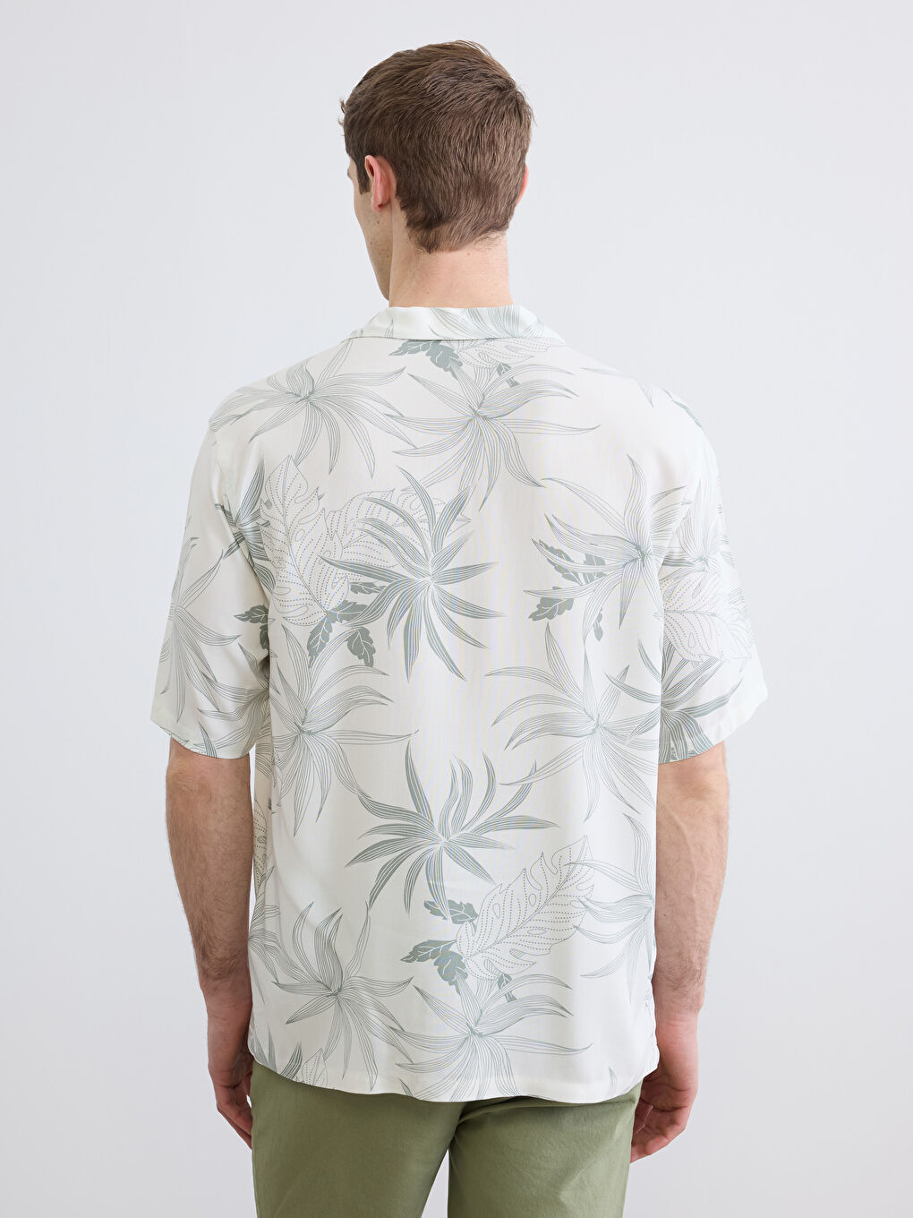 Κανονική εφαρμογή Πουκάμισο Λαιμός Θέρετρου Με σχέδια Ανδρικό-3