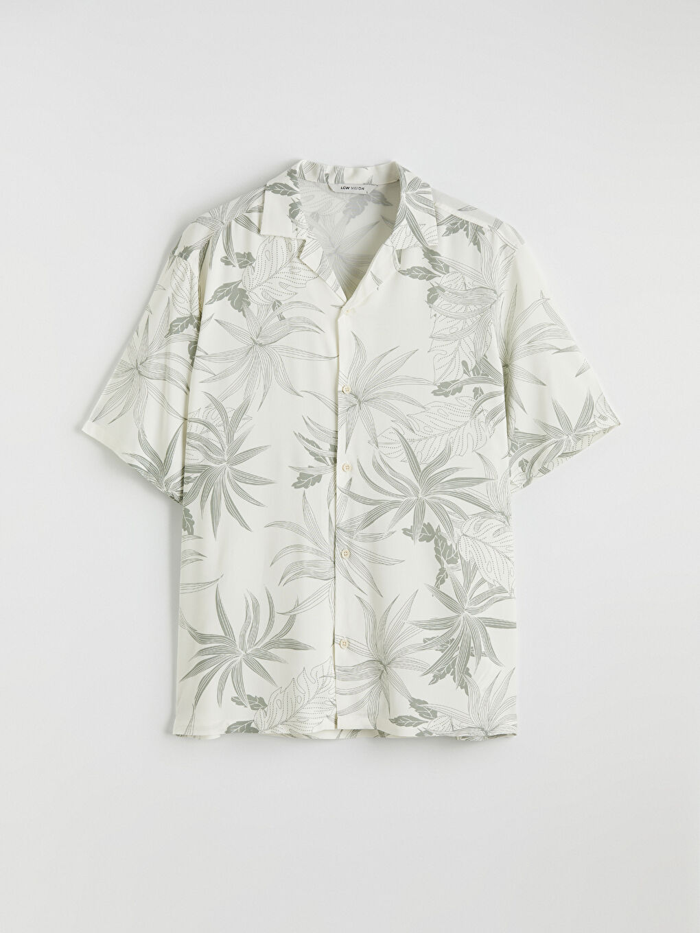 Haki Regular Fit Resort Yaka Desenli Erkek Gömlek