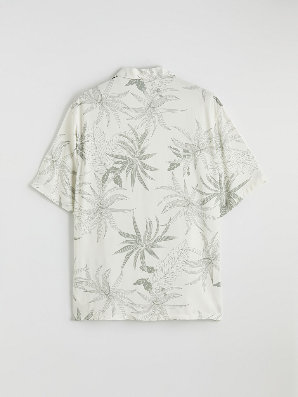 Haki Regular Fit Resort Yaka Desenli Erkek Gömlek-2