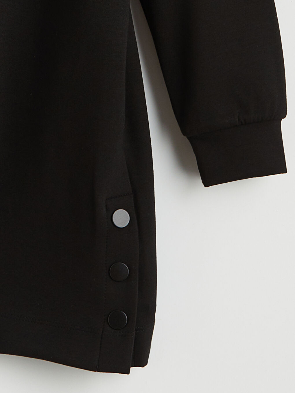 Siyah Soft Touch Oversize Kadın Sweatshirt Tunik-5