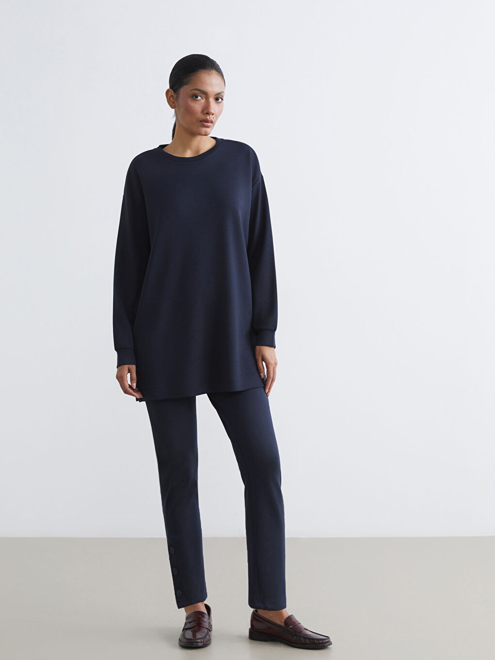 تونیکی سویتشێرت شینی تۆخ ژن-1