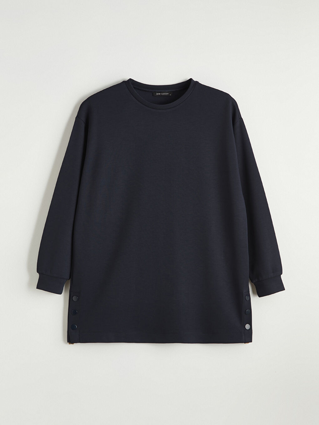 Lacivert Soft Touch Oversize Kadın Sweatshirt Tunik