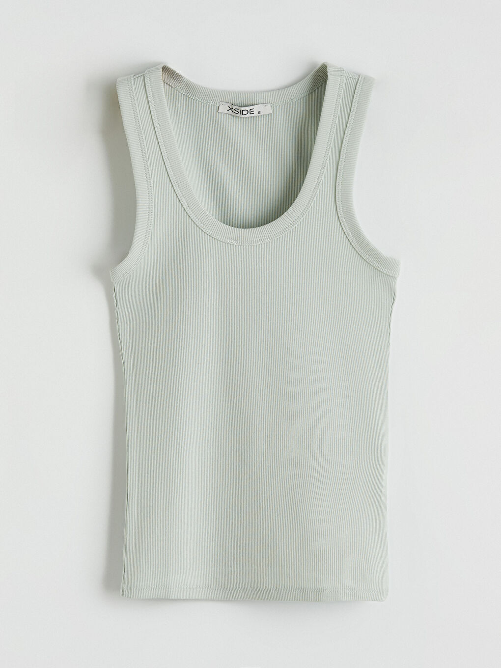 Ženska rebrasta top majica sa okruglim izrezom-1