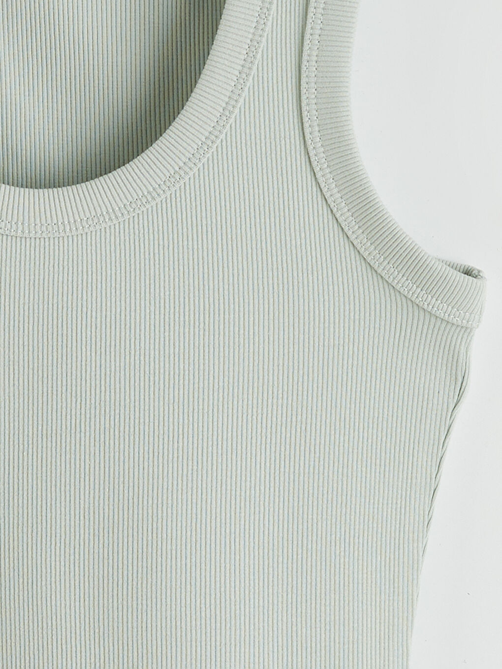 Ženska rebrasta top majica sa okruglim izrezom-2