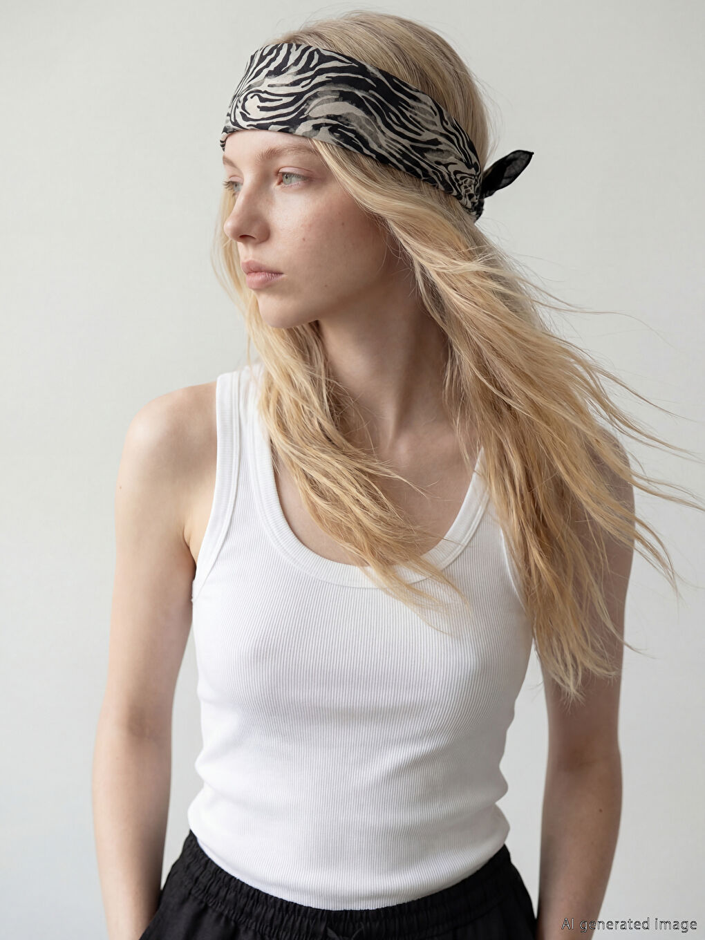 Ženska rebrasta top majica sa okruglim izrezom