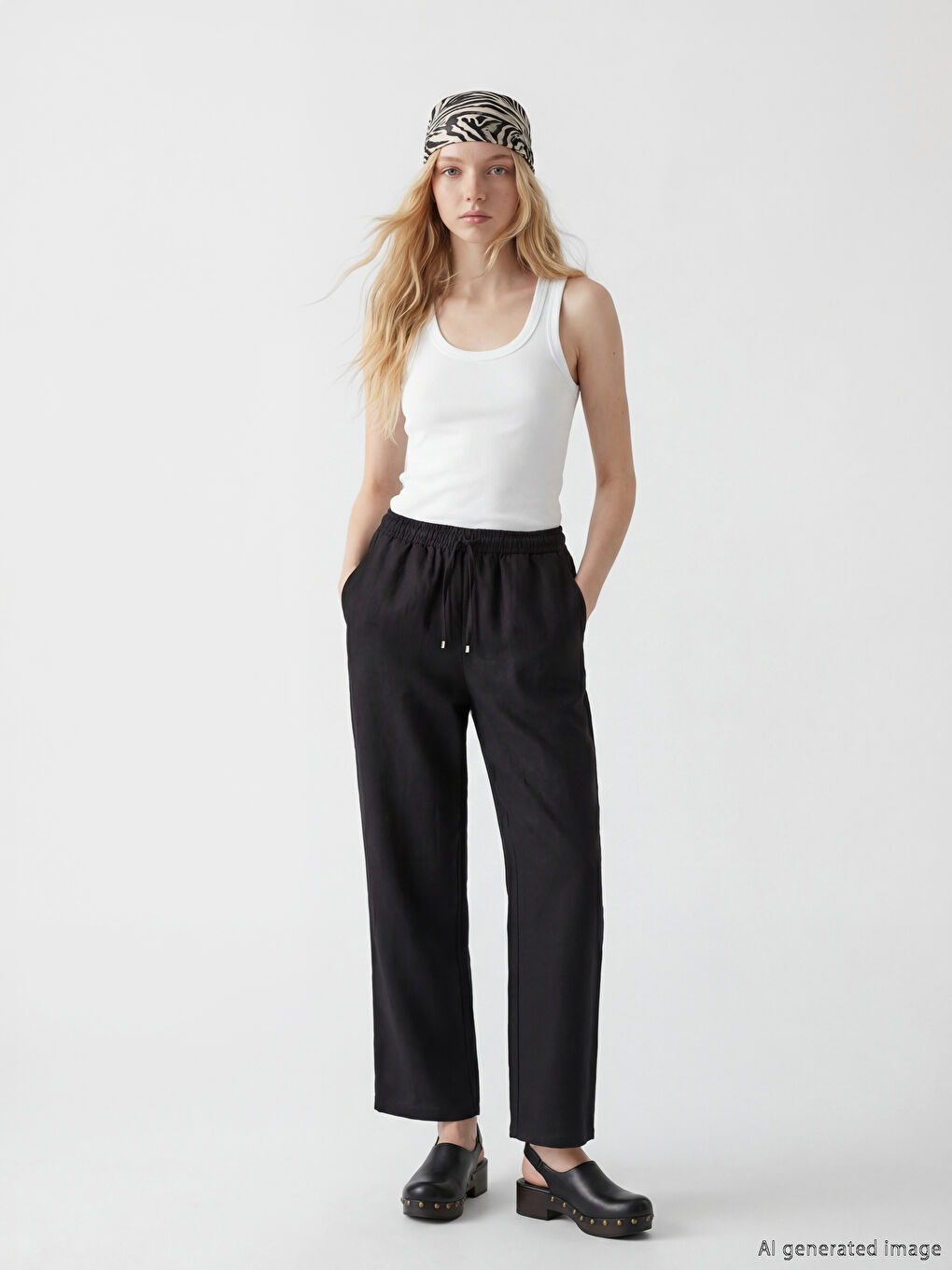 Ženska rebrasta top majica sa okruglim izrezom-1